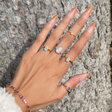 Amethyst, London Blue Topaz and Sky Blue Topaz Crystal Ring